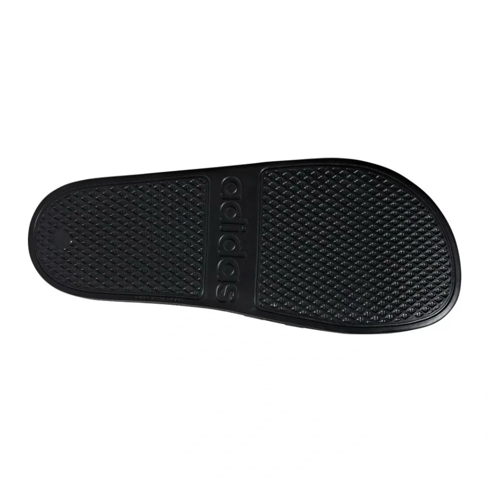 Adidas Men's Striped Black and White Slides